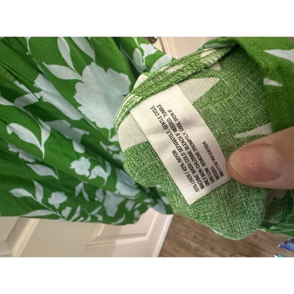 NWT Kate Spade x Target Classic Rose Linen Long Sleeve Maxi Dress Size XS - Picture 7 of 10